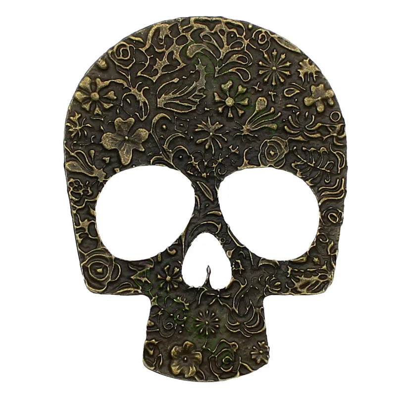 5pcs Antique Bronze Large Skull Charms Pendant