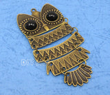 5pcs Antique Bronze Large Owl Charms Pendant 93x45mm