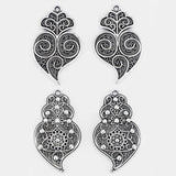 5pcs Antique Silver Heart Metal Charms Pendant DIY Earring Necklace Bracelet