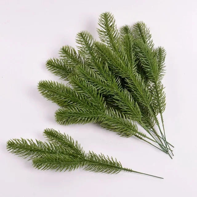 5pcs Artificial Green Pine Branches Christmas Decor DIY Wreath Handcraft