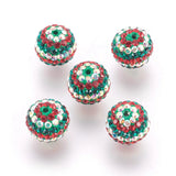5pcs Austrian Crystal Beads Pave Ball Beads For DIY Christmas Jewelry Making