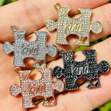 5pcs Autism Awareness Charms 31x21mm Pendants For Jewelry Making