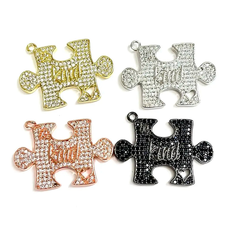 5pcs Autism Awareness Charms 31x21mm Pendants For Jewelry Making