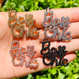 5pcs Crystal Stone Letters Pendant DIY Jewelry Making Accessory