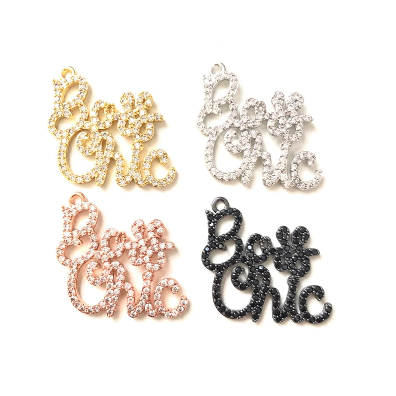 5pcs Crystal Stone Letters Pendant DIY Jewelry Making Accessory
