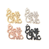5pcs Crystal Stone Letters Pendant DIY Jewelry Making Accessory