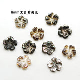 5pcs Natural Pearl Shell Carved Bowl Flower Bauhinia DIY Jewelry