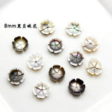 5pcs Natural Pearl Shell Carved Bowl Flower Bauhinia DIY Jewelry