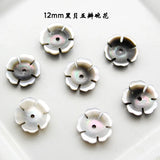5pcs Natural Pearl Shell Carved Bowl Flower Bauhinia DIY Jewelry