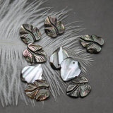 5pcs Natural Shell Leaf Pendant 12x14mm DIY Jewelry Accessories