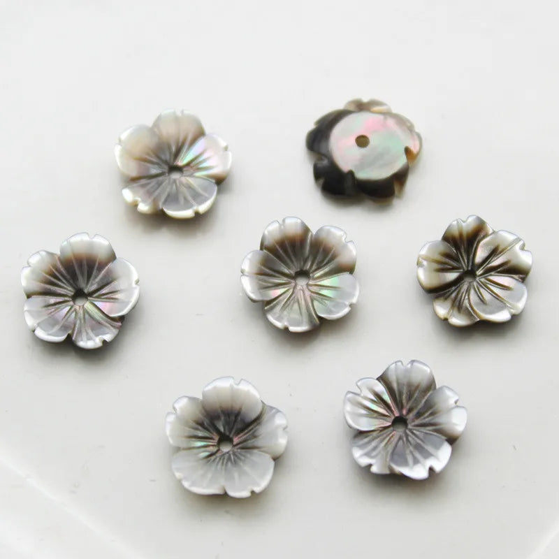 5pcs Natural Pearl Shell Cherry Bauhinia Bowl Flower Beads DIY Jewelry Making