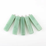 5pcs Natural Stone Rectangular Pendant for DIY Jewelry