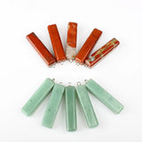 5pcs Natural Stone Rectangular Pendant for DIY Jewelry