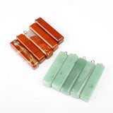 5pcs Natural Stone Rectangular Pendant for DIY Jewelry