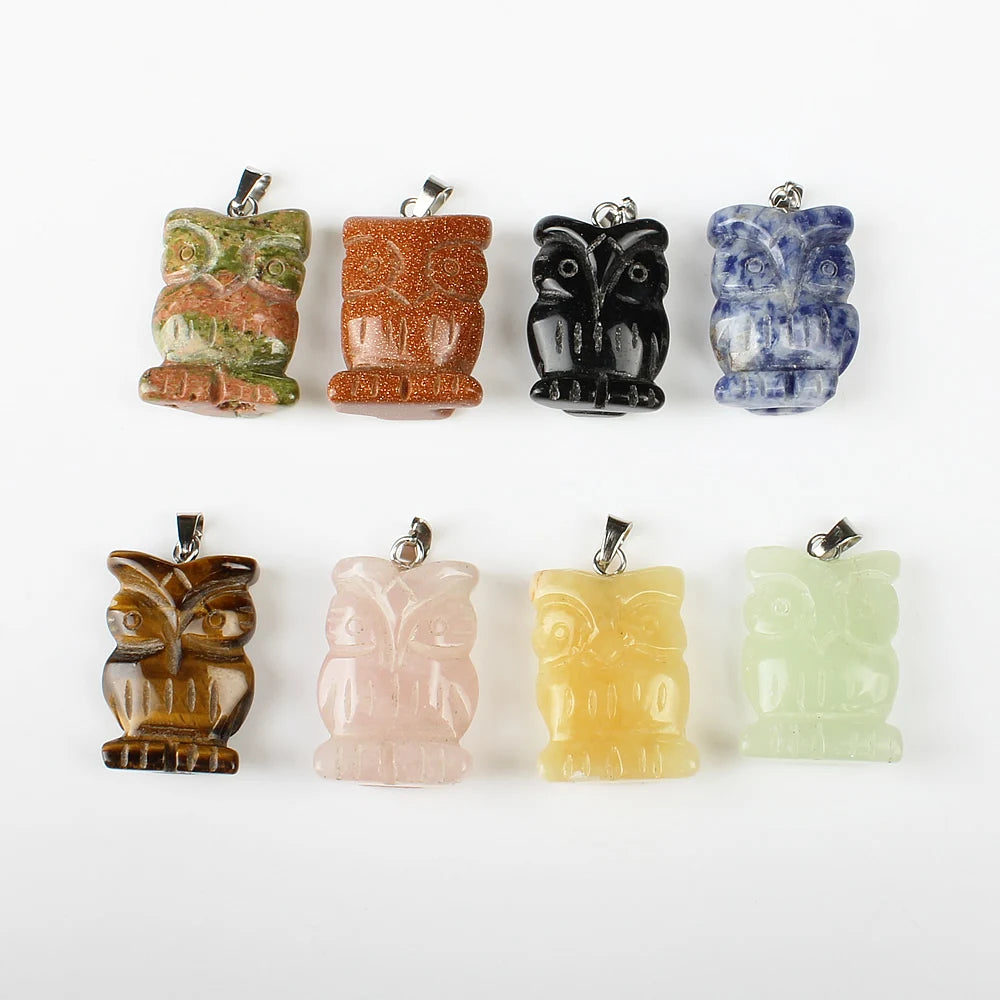 5pcs Natural Stone Colored Animal Pendant Star DIY Jewelry Making