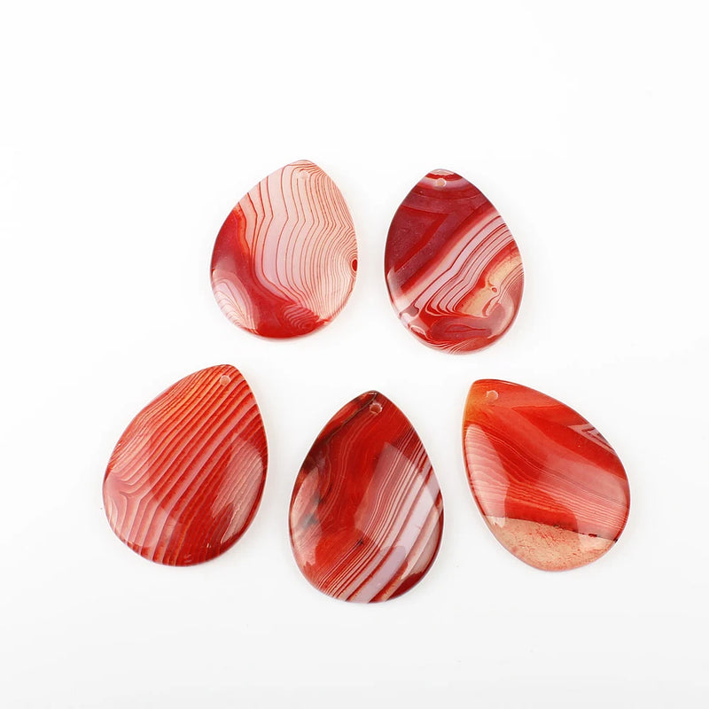 5pcs Natural Stone Drop-shaped Pendant Star Jewelry Making DIY
