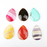 5pcs Natural Stone Drop-shaped Pendant Star Jewelry Making DIY