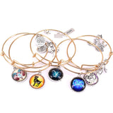 5pcs Zodiac Signs Charms Bangles Cuff Jewlery Set Bracelets for Women Girls