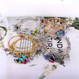 5pcs Butterfly Dragonfly Clover Charm Bangles for Women Girls