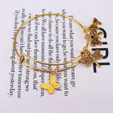 5pcs Butterfly Charm Bracelets Women Cuff Jewlery E37