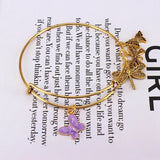 5pcs Butterfly Charm Bracelets Women Cuff Jewlery E37