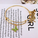 5pcs Butterfly Charm Bracelets Women Cuff Jewlery E37