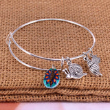 5pcs Shell Dolphin Mermaid Charms Bangle Set for Women Jewelry E43