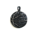 5pcs Basketball Charms CZ Paved Pendant 24mm Jewelry Supplies