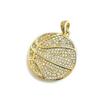 5pcs Basketball Charms CZ Paved Pendant 24mm Jewelry Supplies