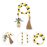 5pcs Bee Decoration Wood Beaded Garland with Tassel