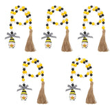 5pcs Bee Decoration Wood Beaded Garland with Tassel