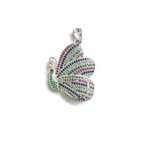 5pcs Butterfly Charms Zirconia Paved Bracelets Pendant 32x26mm