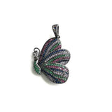 5pcs Butterfly Charms Zirconia Paved Bracelets Pendant 32x26mm