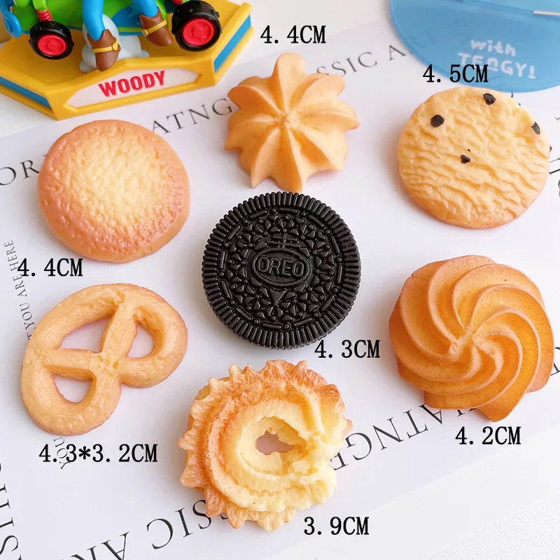 5pcs Chocolate Biscuit Resin Charms Earring Keychain Pendant DIY