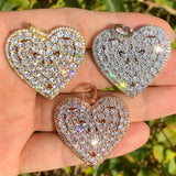 5pcs CZ Pave Heart Charms Pendant for Jewelry Making