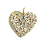 5pcs CZ Pave Heart Charms Pendant for Jewelry Making