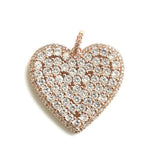 5pcs CZ Pave Heart Charms Pendant for Jewelry Making