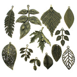 5pcs Big Leaves Pendant Charms Antique Bronze Leaf Charms Jewelry DIY