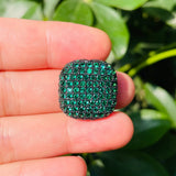 5pcs Colorful Zirconia Square Spacers Beads for Bracelet Making Gold-Plated