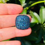 5pcs Colorful Zirconia Square Spacers Beads for Bracelet Making Gold-Plated