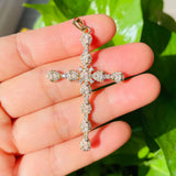 5pcs Big Size Cross Charms Rhinestone Religious Pendants Zirconia Jewelry