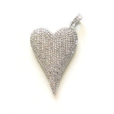 Cubic Zirconia Heart Pendant for Jewelry Making