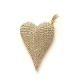 Cubic Zirconia Heart Pendant for Jewelry Making