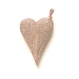 Cubic Zirconia Heart Pendant for Jewelry Making