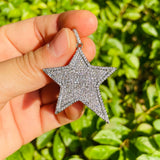 5pcs Zirconia Pave Star Charm Gold-Plate Pendant for DIY Jewelry