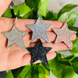 5pcs Zirconia Pave Star Charm Gold-Plate Pendant for DIY Jewelry