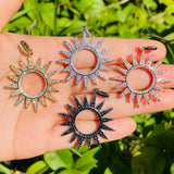 5pcs Sun Charms Clear Zirconia Pave Handcraft Jewelry