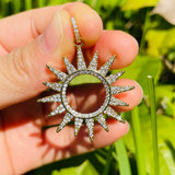 5pcs Sun Charms Clear Zirconia Pave Handcraft Jewelry