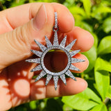 5pcs Sun Charms Clear Zirconia Pave Handcraft Jewelry