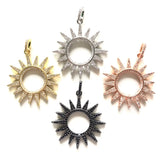 5pcs Sun Charms Clear Zirconia Pave Handcraft Jewelry